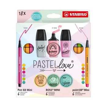 ΣΕΤ STABILO PASTELLOVE 18τεμ (mini 68,88,boss)