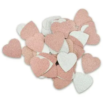 ΔΙΑΚΟΣΜΗΤΙΚΑ ΧΑΡΤΙΝΑ ΚΑΡΔΙΕΣ GLITTER ΡΟΖ-ΑΣΗΜΙ Φ2,6mm 50τεμ.