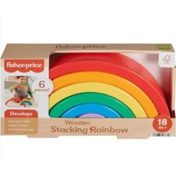 FISHER-PRICE - ΞΥΛΙΝΟ ΟΥΡΑΝΙΟ ΤΟΞΟ WOODEN STACKING RAINBOW- HXT73