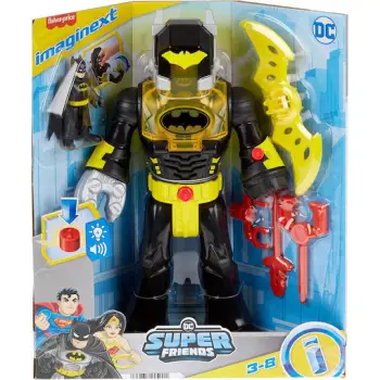 FISHER-PRICE - IMAGINEXT SUPER FRIENDS - ΦΙΓΟΥΡΑ BATMAN 12 ΙΝΤΣΩΝ ΜΕ ΦΩΤΑ ΚΑΙ ΉΧΟΥΣ - HYG31