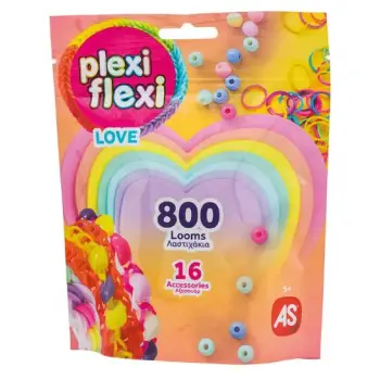 PLEXI FLEXI LOVE ΣΑΚΟΥΛΑΚΙ ΜΕ 800 ΛΑΣΤΙΧΑΚΙΑ & 16 ΑΞΕΣΟΥΑΡ (3 ΣΧΕΔΙΑ - ΤΥΧΑΙΑ ΕΠΙΛΟΓΗ)