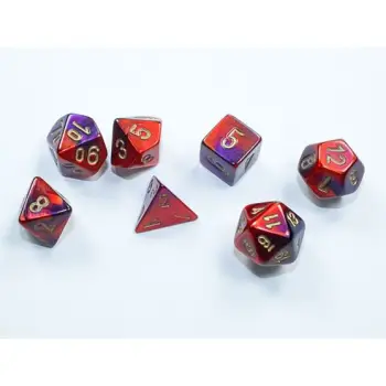 ΣΕΤ 7 MINI ΠΟΛΥΕΔΡΑ ΖΑΡΙΑ - GEMINI PURPLE-RED/GOLD - CSX20626