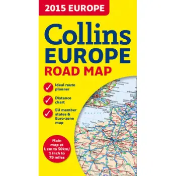 COLLINS ROAD MAP 2015 MAP OF EUROPE PB