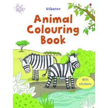 USBORNE : ANIMAL COLOURING BOOK (+ STICKERS) PB C FORMAT