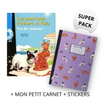 ALBERT ET FOLIO VIVE LES VACANCES! SUPER PACK (+ MON PETIT CARNET + STICKERS)