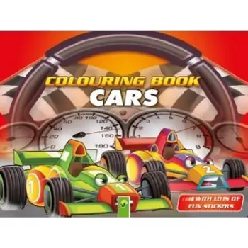 COLOURING BOOK CARS WITH LOTS OF FUN STICKERS