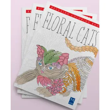 FLORAL CATS COLORING BOOK PB