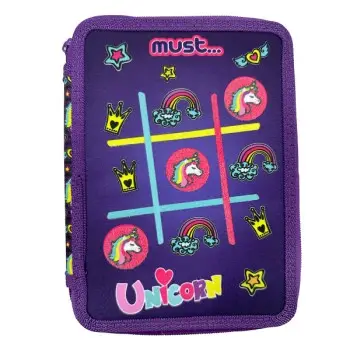 Σχολική Κασετίνα Διπλή Γεμάτη Must Unicorn Hashtag