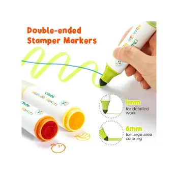 Ohuhu Σετ 12 Μαρκαδόρων Νερού με Σφραγίδες