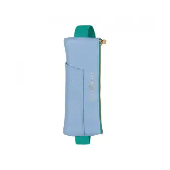 ΚΑΣΕΤΙΝΑ ΜΕ ΛΑΣΤΙΧΟ DESIGNWORKS INK VEGAN LEATHER PEN POUCH - LIGHT BLUE AND GREEN