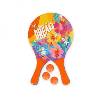 ΡΑΚΕΤΕΣ ΠΑΡΑΛΙΑΣ ΜΕ 3 ΜΠΑΛΑΚΙΑ LEGAMI BEACH RACKETS - TROPICANA DREAM BR0009