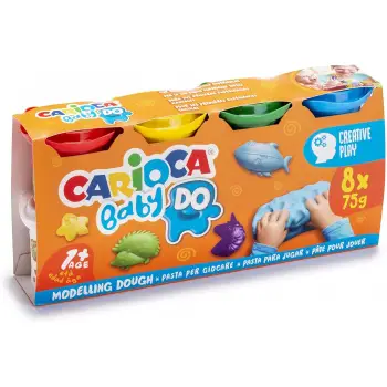CARIOCA Πλαστοζυμαράκια Baby Dough 8 Pot, 8 X 75 G 43180