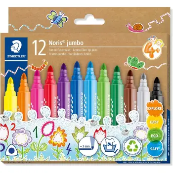 Staedtler Noris Jumbo Μαρκαδόροι Ζωγραφικής Σετ 12 Χρώματα