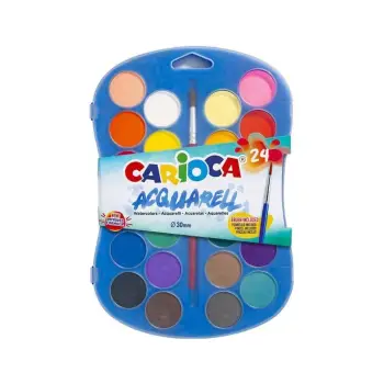 CARIOCA Νερομπογιές Κασετίνα Carioca 24 Χρώματα Με Πινέλο C42405