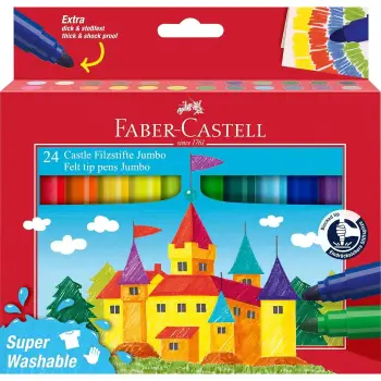 Faber-Castell Μαρκαδόροι Jumbo Super Washable 24Χρωμάτων
