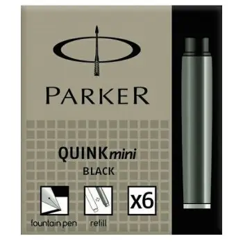 PARKER ΜΕΛΑΝΙ ΑΜΠΟΥΛΑ QUINK MINI ΜΑΥΡΟ 6 ΤΕΜΑΧΙΑ