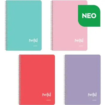 Logigraf Pastel Σπιράλ Τετράδιο Ριγέ A4 90 Φύλλων 3 Θεμάτων Διάφορα Χρώματα