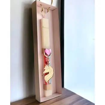 Λαμπάδα Μονόκερος Μπρελοκ Ροζ Κουτί