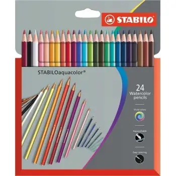 ΞΥΛΟΜΠΟΓΙΕΣ ΑΚΟΥΑΡΕΛΑΣ STABILO AQUACOLOR 24TMX.