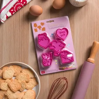 ΦΟΡΜΕΣ ΚΟΠΗΣ ΜΠΙΣΚΟΤΩΝ ΜΕ ΘΕΜΑ VALENTINE COOKIE TIME LEGAMI SET 5 COOKIE CUTTERS