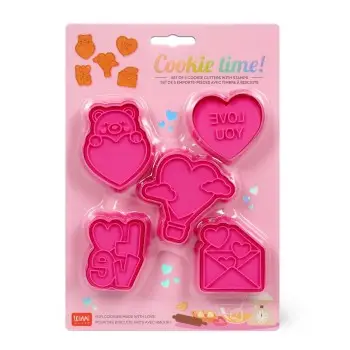 ΦΟΡΜΕΣ ΚΟΠΗΣ ΜΠΙΣΚΟΤΩΝ ΜΕ ΘΕΜΑ VALENTINE COOKIE TIME LEGAMI SET 5 COOKIE CUTTERS