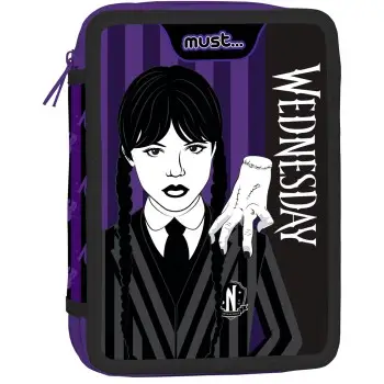 Σχολική Κασετίνα Διπλή Γεμάτη Wednesday Hand Must