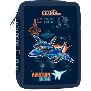 Σχολική Κασετίνα Διπλή Γεμάτη Must Aviation Order