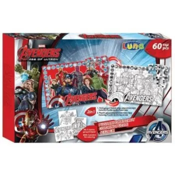 Marvel Avengers Παζλ χρωματισμού 2 όψεων 60 τεμ
