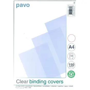 ΕΞΏΦΥΛΛΟ ΒΙΒΛΙΟΔΕΣΊΑΣ ΠΛΑΣΤΙΚΌ PVC 150 MICRON PAVO 100ΤΕΜ