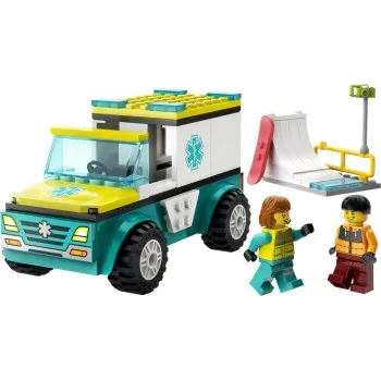 LEGO CITY EMERGENCY AMBULANCE AND SNOWBOARDER