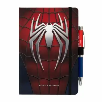 PREMIUM ΤΕΤΡΑΔΙΟ ΔΕΡΜΑΤΙΝΗ ΜΕ ΣΤΥΛΟ ΦΩΤΑΚΙ A5 SPIDERMAN 14,5x20