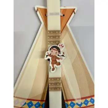 ΛΑΜΠΑΔΑ ΛΕΥΚΗ ΠΛΑΚΕ ΜΕ ΙΝΔΙΑΝΑ ΣΕ ΞΥΛΙΝΗ ΣΚΗΝΗ