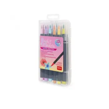 ΜΑΡΚΑΔΟΡΟΙ ΚΑΛΛΙΓΡΑΦΙΑΣ LEGAMI BRUSH MARKERS 12 ΠΑΣΤΕΛ ΧΡΩΜΑΤΑ