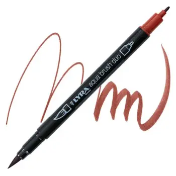 Μαρκαδόροι Lyra Aqua Brush Duo Indian Red L6520092