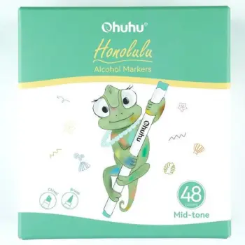 OHUHU ALCOHOL ART MARKERS ΣΕΤ 48+1 MID-TONE ΜΑΡΚΑΔΟΡΩΝ CHISEL AND BRUSH