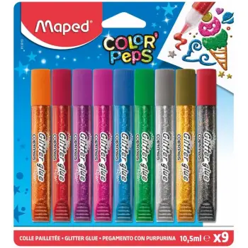 Χρυσόκολλα Glitter Maped 10.5ml Σετ 9τμχ.