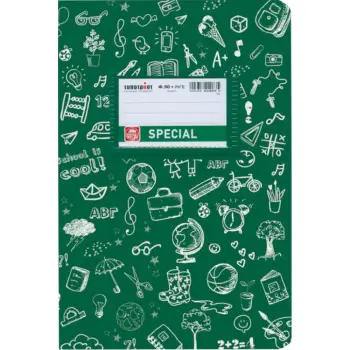 Τετράδιο με Σχέδια Doodles 50φ Ριγέ Πράσινο