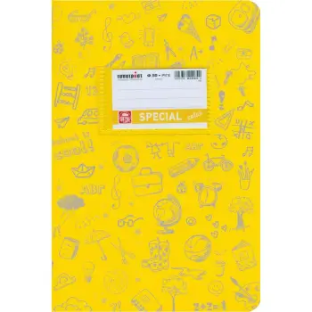 Τετράδιο με Σχέδια Doodles 50φ Ριγέ Κίτρινο