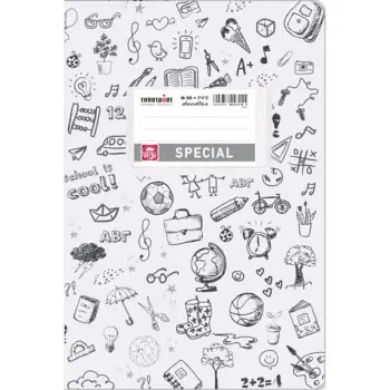 Τετράδιο με Σχέδια Doodles 50φ Ριγέ Λευκό