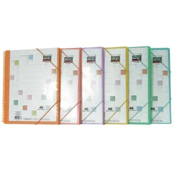 ΣΟΥΠΛ ΣΠΙΡΑΛ ΡΡ Α4 30 ΘΕΣΕΩΝ ΜΕ ΛΑΣΤΙΧΟ ΔΙΑΦΟΡΑ ΧΡΩΜΑΤΑ NEON