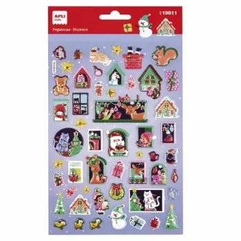 Τσάντα Apli με 52 Χριστουγεννιάτικα Αυτοκόλλητα Advent House Model – Μόνιμη κόλλα – Χριστουγεννιάτικα μοτίβα – Ιδανική για διακό