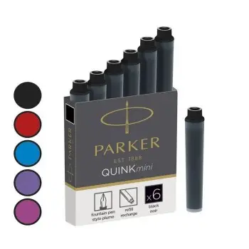 PARKER ΜΕΛΑΝΙ ΑΜΠΟΥΛΑ QUINK MINI ΜΑΥΡΟ 6 ΤΕΜΑΧΙΑ