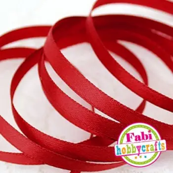 Κορδέλα Fabi Σατέν 6mm x 50y Σκούρο Κόκκινο