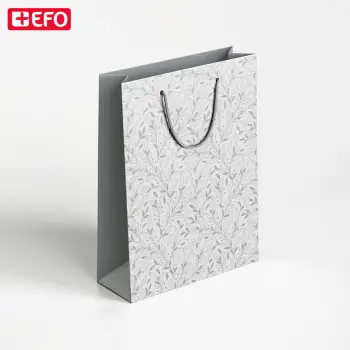 Σακούλα Δώρου +EFO 32x42cm Floral Grey