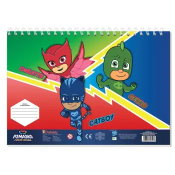 Μπλοκ Ζωγραφ PJ Masks 23x33, 40 Φύλ, Aυτοκόλ-Στενσιλ-2 Σελ Χρωμ 2 Σχ
