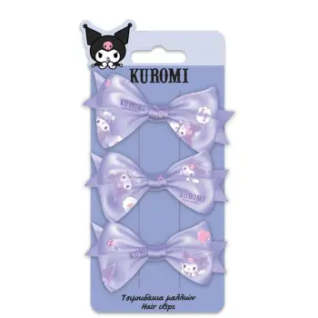 ΤΣΙΜΠΙΔΑΚΙΑ ΜΑΛΛΙΩΝ ΣΕΤ 3ΤΕΜ KUROMI