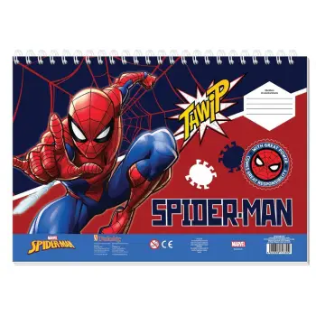 Μπλοκ Ζωγραφ SpiderMan 23x33, 40 Φύλ, Aυτοκόλ-Στενσιλ-2 Σελ Χρωμ, 2 Σχ.
