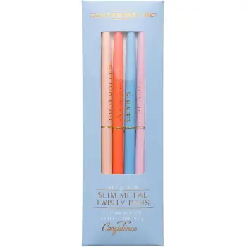 Σετ μεταλλικών στυλό DesignWorks Ink Twisty Slim, σετ 4 τεμαχίων
