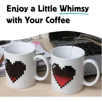 Κούπα που αλλάζει χρώμα και αντιδρά στη θερμότητα – Διασκεδαστικό δώρο για καφέ, ζεστό κακάο και ζεστά ροφήματα