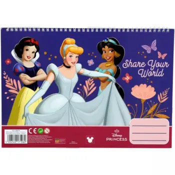 GIM ΜΠΛΟΚ ΖΩΓΡΑΦΙΚΗΣ PRINCESS CREATE YOUR WORLD  23X33 40 ΦΥΛΛΩΝ + ΑΥΤΟΚΟΛΛΗΤΑ